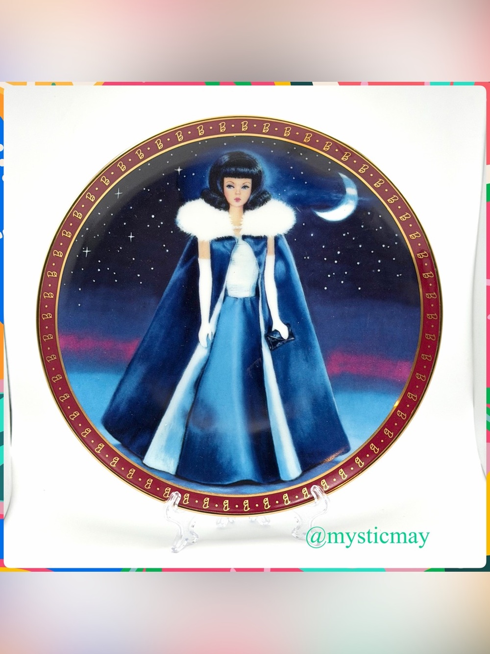 Vintage ‘90s BARBIE Midnight Blue Collectible Plate Danbury Mint Limited Edition